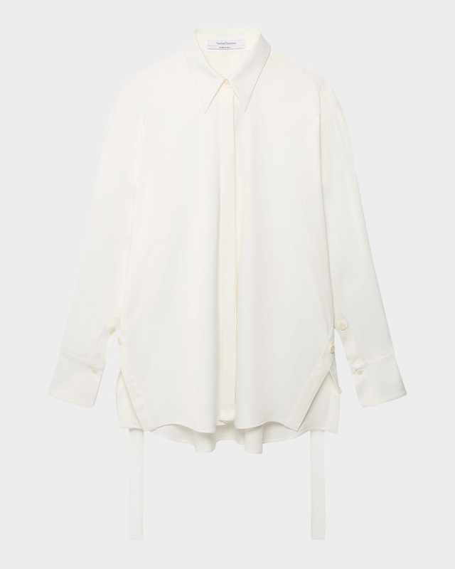 Bias Button-Side Collared Shirt